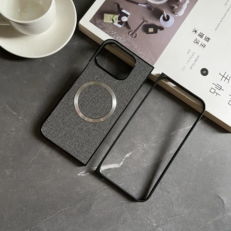 Magnetic Fabric Texture Soft Shell Case with Magsafe Charging and Anti-Knock Protection