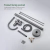 Gunmetal Freestanding Bathtub Faucet Set Floor Mounted Mixer Hot & Cold Shower System 2 Modes Handheld Shower &Round Spout 5