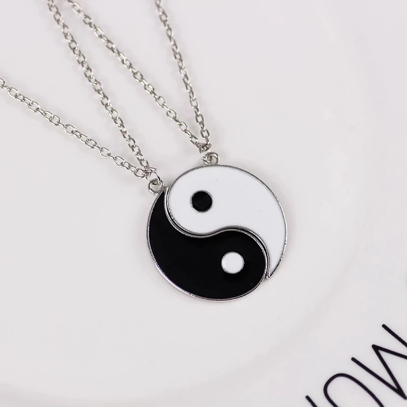 Best Friends Necklace for Women Couple Pendants Jewelry 2 Pcs/ Set Korean Fashion Harajuku Accessories - Image 3