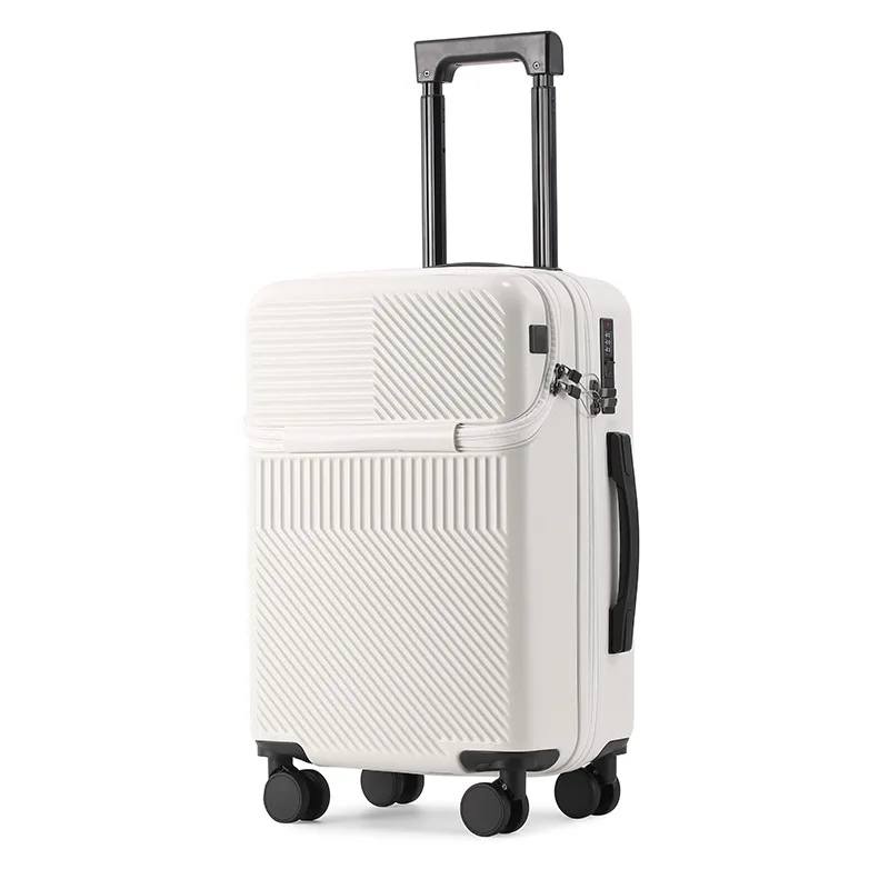 Multi-Functional Front Fastening Luggage Rechargeable Large Capacity Suitcase Cup Holder Trolley Case Luggage Case 20-Inch