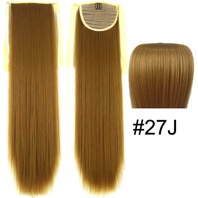 TOPREETY Synthetic Fiber Heat Resistant Straight Ribbon Ponytail Extensions 1006 27J