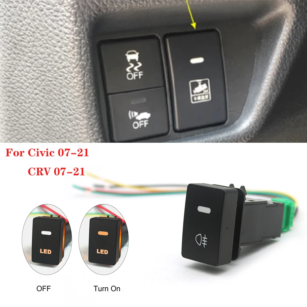 Drl Led Riscaldamento Retrovisore Parcheggio Radar Alimentazione Sterzo Pulsante Interruttore Sheel Per Honda Civic Crv 2017 2018 2019 2020 2021