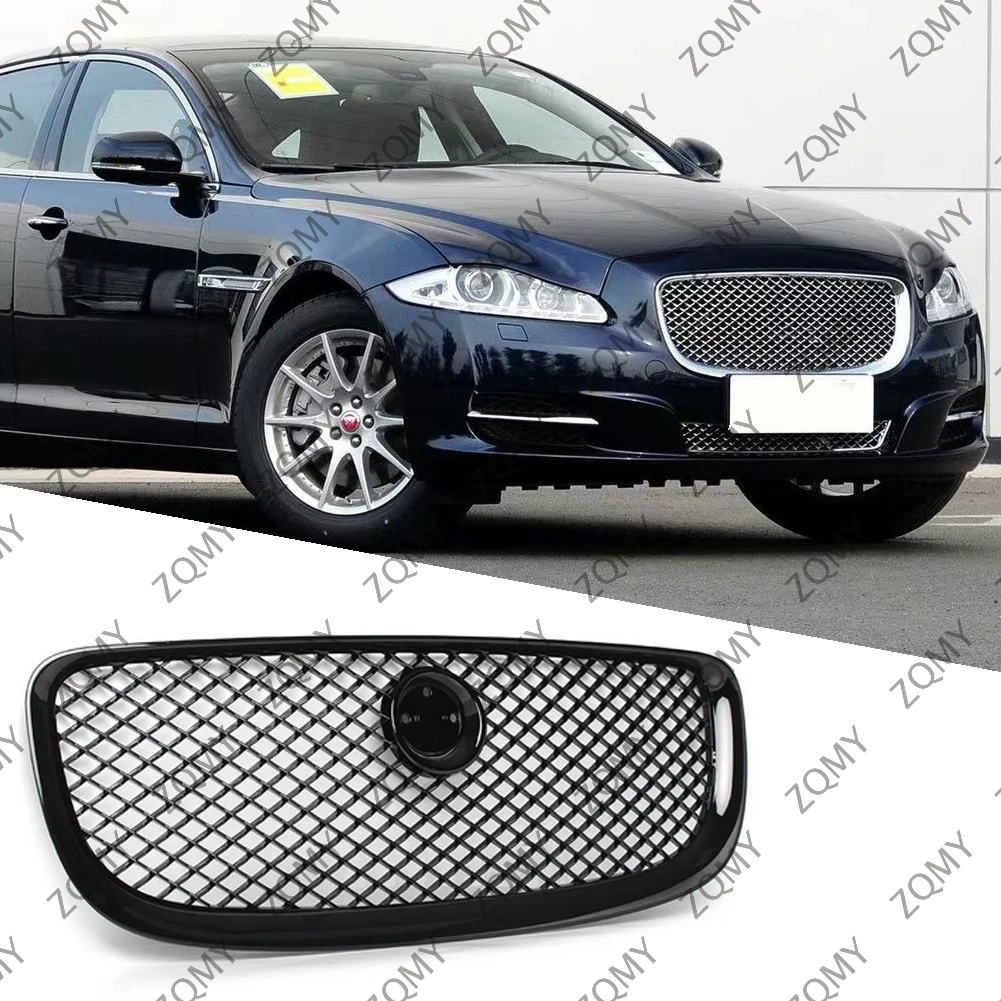 

Car Front Racing Grille Upper Mesh Grill Accessories For Jaguar XJ 2010 2011 2012 2013 2014 2015 With/No Emblem