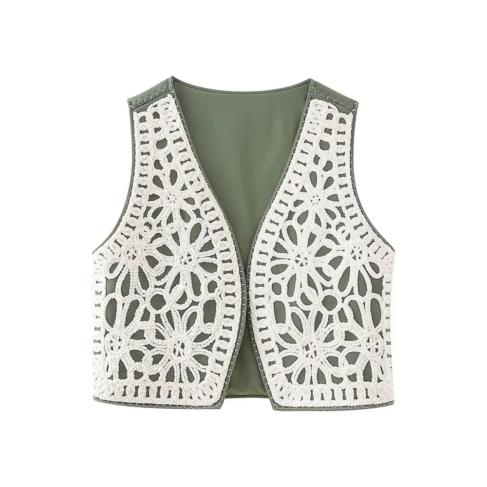 Autumn and Winter New Women's Casual Versatile Casual Shoulder Vest with Loose Embroidered Tank Top_voghion.com
