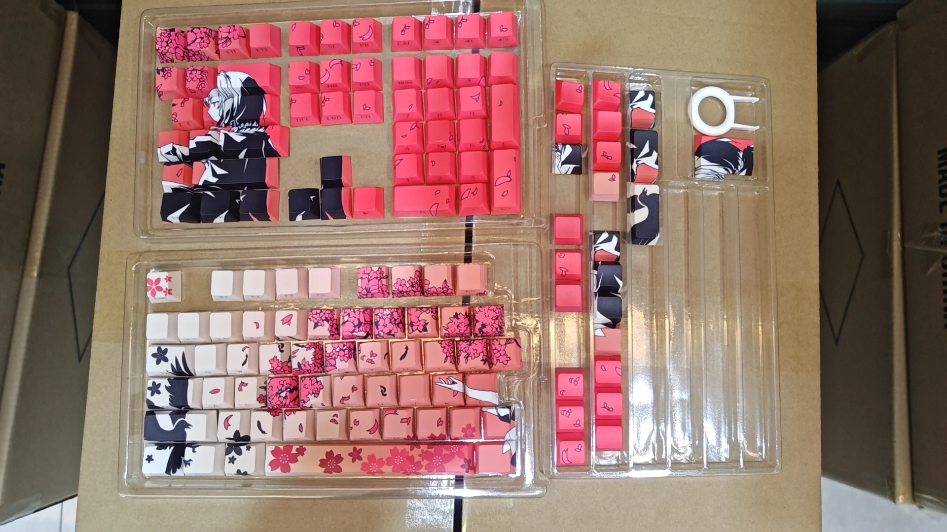 Xvx sakura Roven pbtキーキャップ、両面、熱昇華、チェリー高、サイド