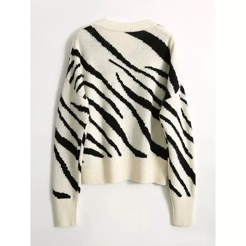 Zebra Women Winter Clothing Knit Sweater Zebra Women Zebra