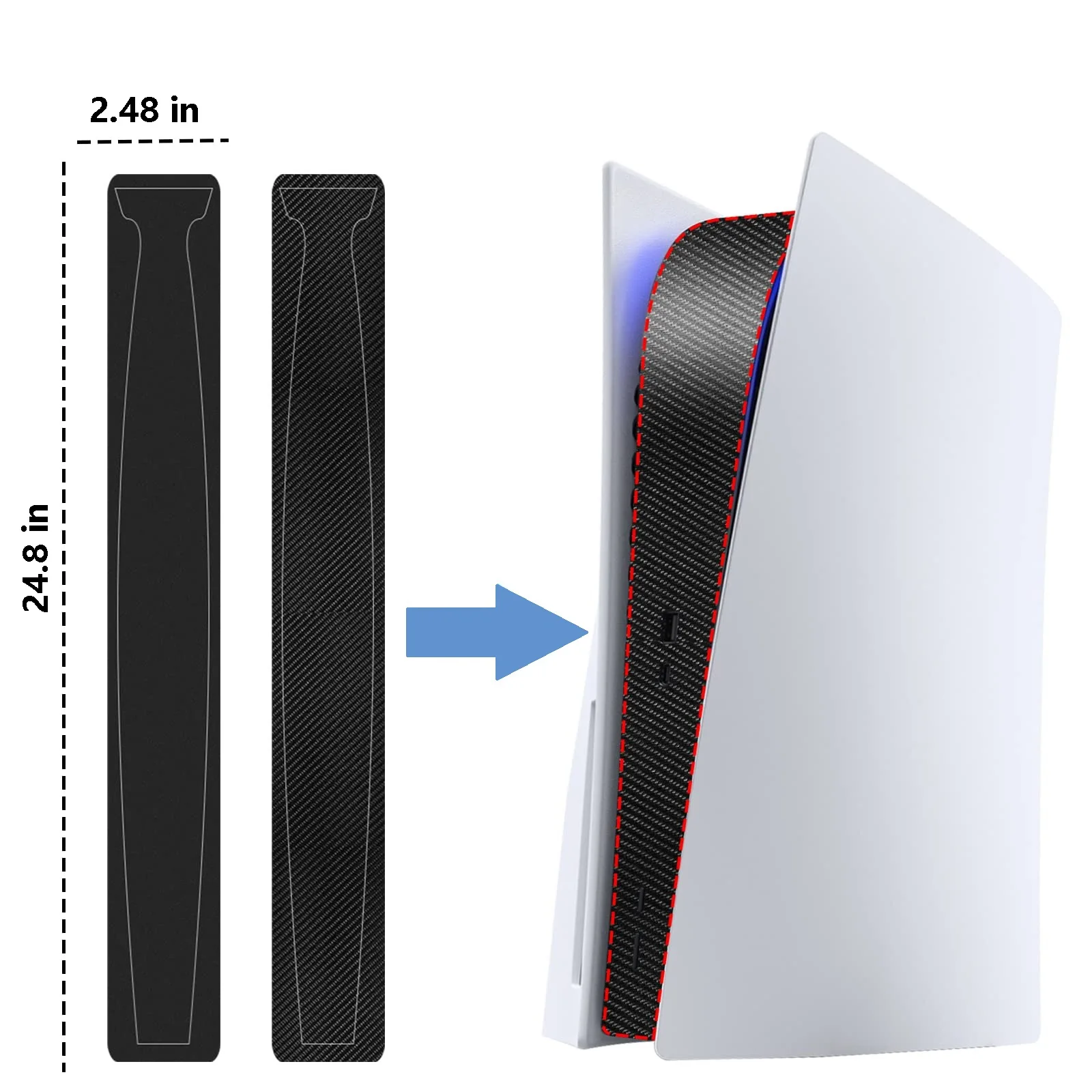 Carbon Fiber Skin Sticker Decal Cover for PS5 Disk Edition PlayStation5 Console Disc Center Protective Game Accessories