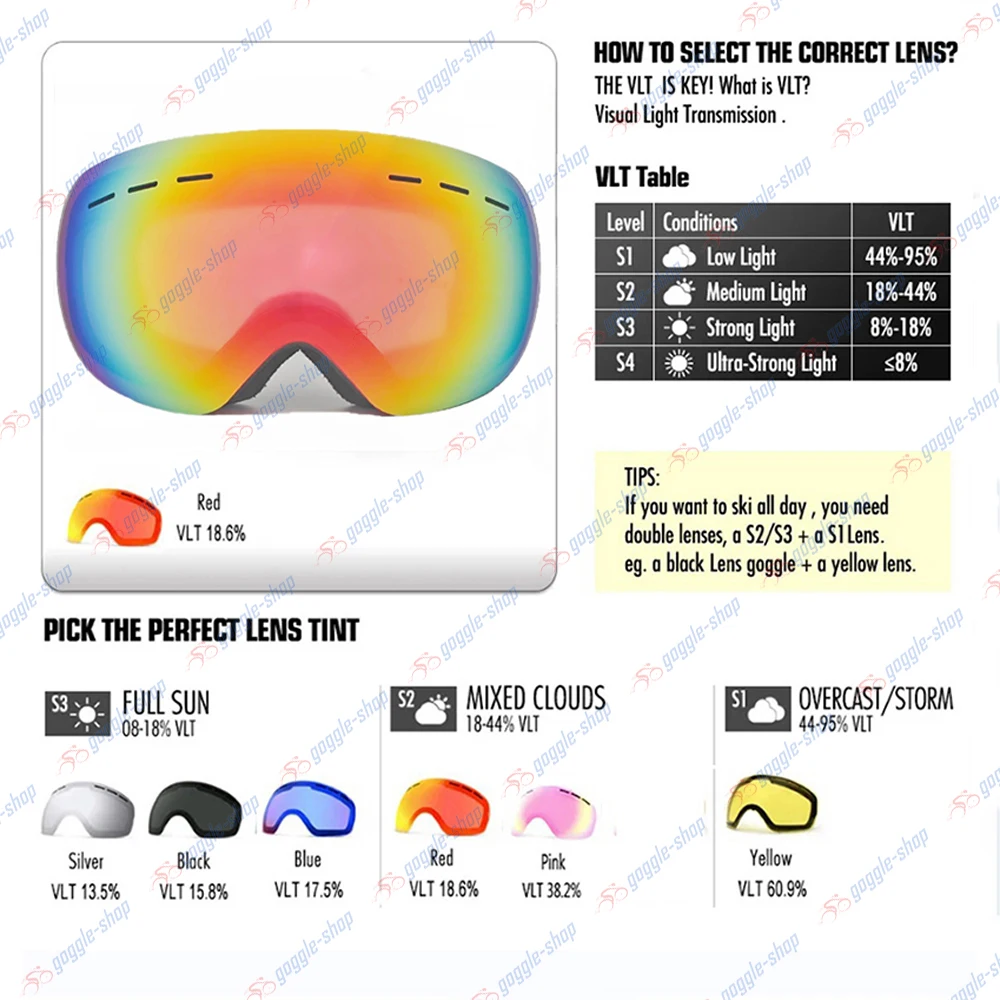 Ski Glasses Spherical Glasses Cover Night Vision Goggels Winter Snowmobile Man Women Cycling Ski skiing goggles, ski goggles