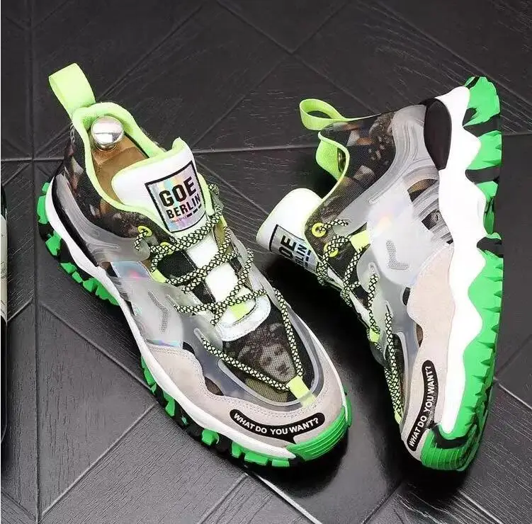 

New Designer Men's Shoes Print Punk Hip Hop Casual Shoes Fashion High Tops Sneakers Zapatos Hombre