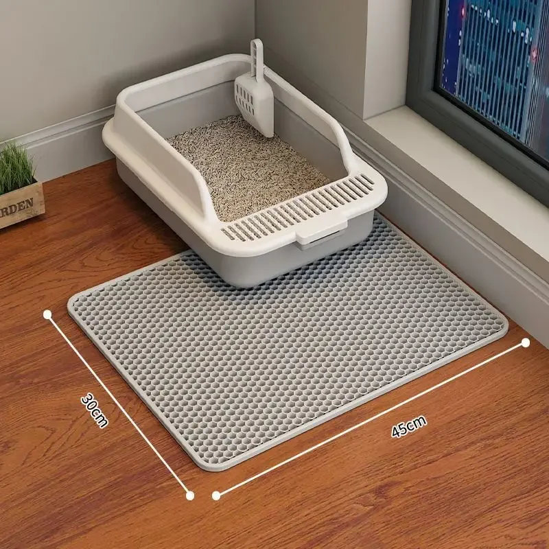 Cat Litter Mat Cat accessories Double-layer Non-slip big Pet Litter Box Filter MatWear Resistant Cat Litter Mat free shipping images - 6