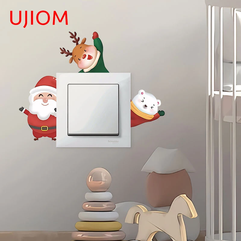 

UJIOM 13cm X 9.8cm Elk Snowman Anime Wall Sticker Personality Vinyl Bedroom Bathroom Decal Kitchen Cupboard Decoration Mural