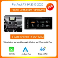 10.25 Inch Wireless CarPlay Android Auto Car Radio Multimedia Android 14 For Audi A3 8V 2012-2020 4G WIFI BT GPS Navigation 10
