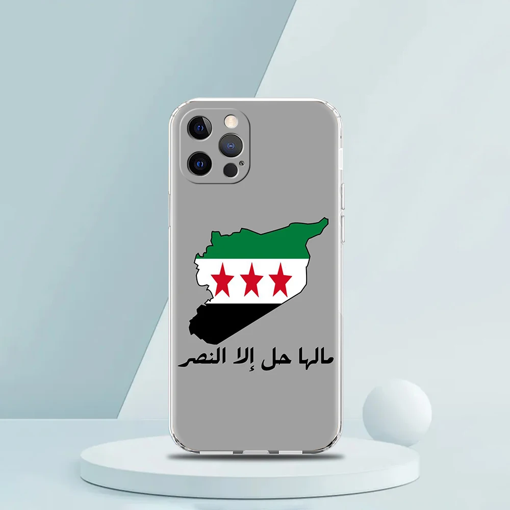 Luxury Silicone Clear Phone Case with Syria Flag Design