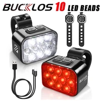 BUCKLOS Bicycle Rear Light Front Light 1100mAh LED COB Waterproof Bike Lamp USB Rechargeable Mtb Road Bike Taillights Bike Parts 1