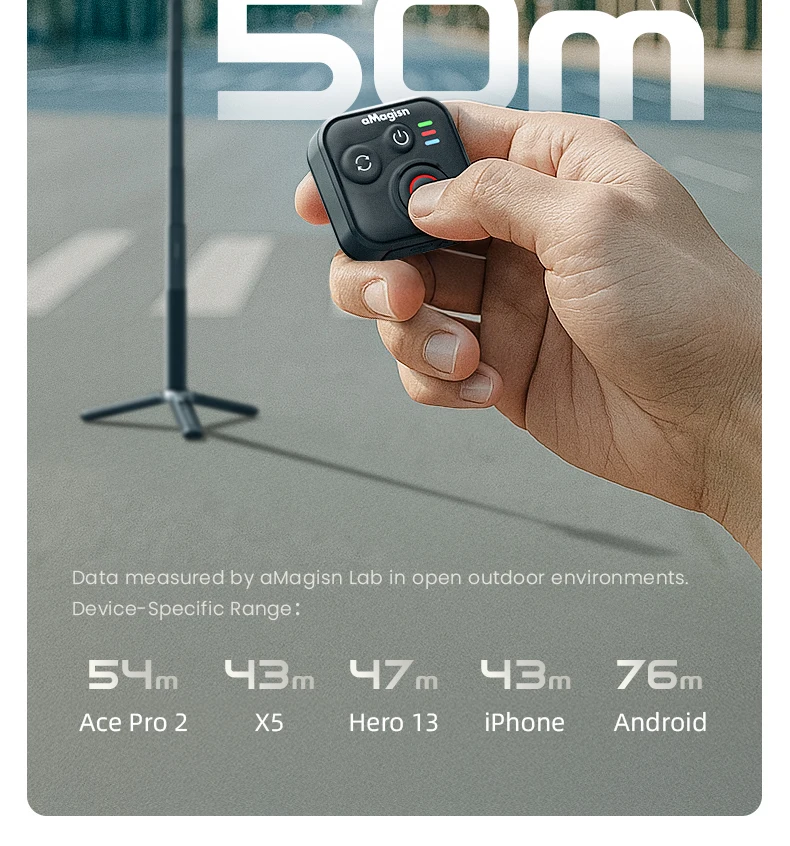 Fernbedienung für GoPro Hero 13 12 11 10 9 8 Max Insta 360 X5 X3 X4 GO 3S ACE Pro 2 Handgelenk Bluetooth Smart Fernbedienung Zubehör – Detail 6