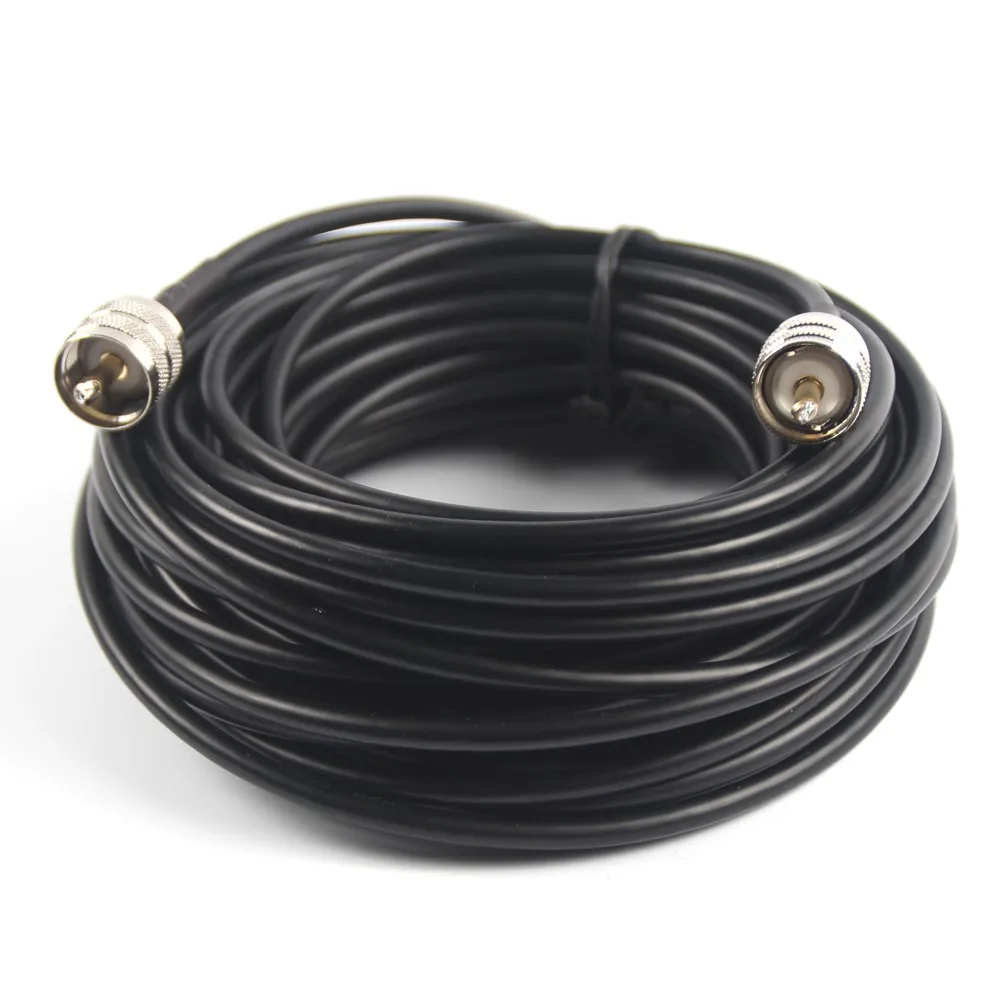 50ft RG58 coax coaxial UHF PL-259 connectors amateur ham CB radio antenna cable