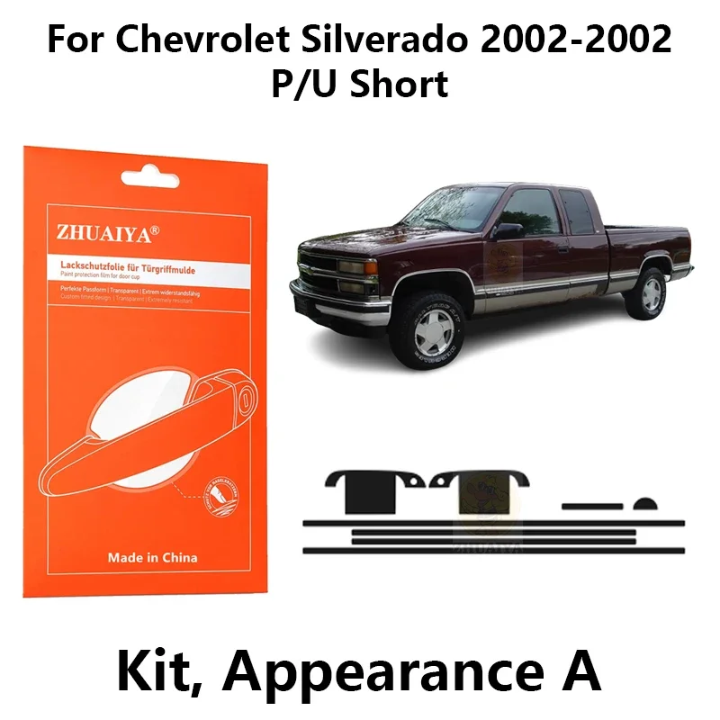 

Защитная пленка ZHUAIYA для красок дверной ручки, ТПУ PPF для Chevrolet Silverado 2002-2006 P/U, короткая