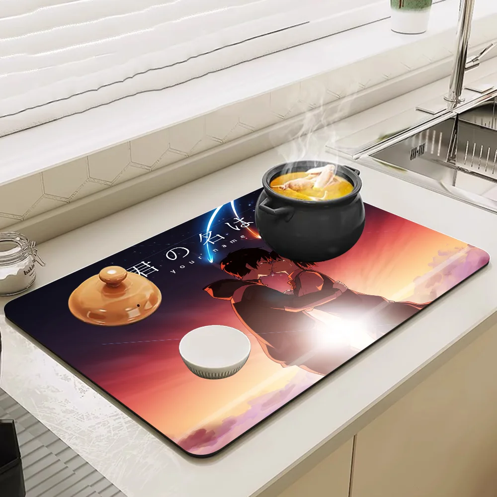 Your Name Kitchen Dish Mat Absorbent Dining Table Mats Retro Non-slip Placemat Coffee Dish Tableware Mat for Home Decor 5