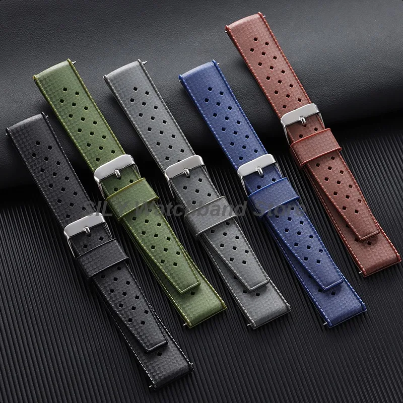 Waterproof Breathable Silicone Sport Watch Band with Quick Release