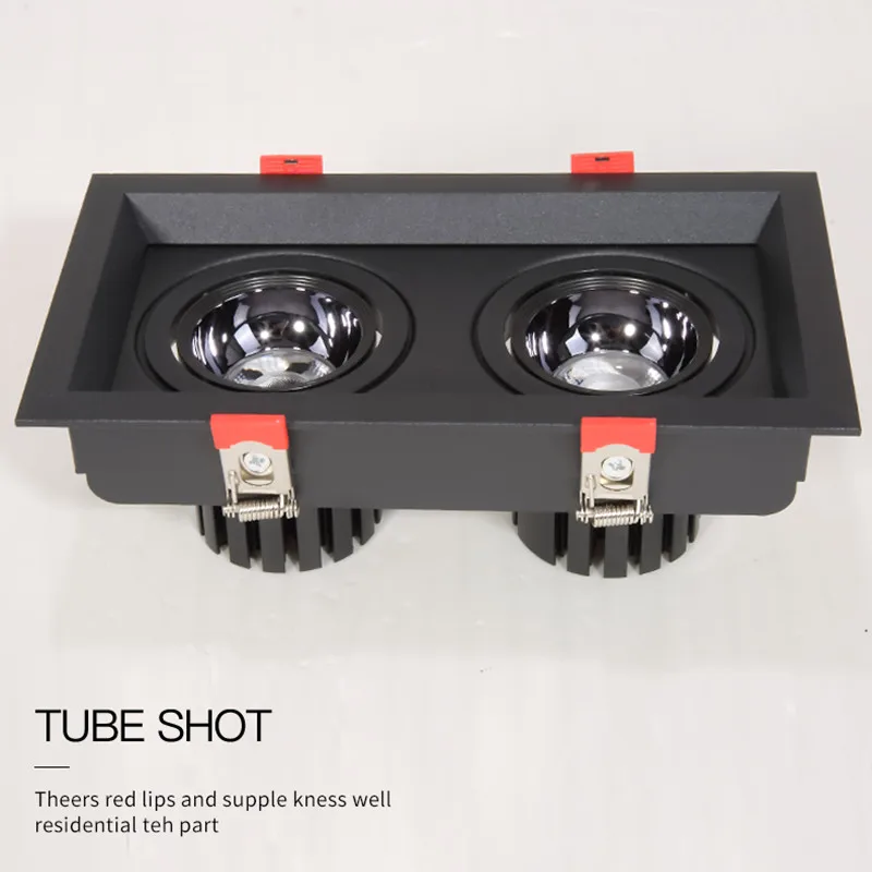 매우 밝은 사각형 밝기 조절 COB LED 매입형 다운라이트, 천장 스포트 램프, 홈 데코, 9W, 12W, 18W, 24W, 3000K, 4000K, 6000K, AC110, 220V