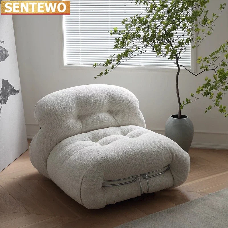 

Sentewo Italian Lazy Sofa Minimalist Memory Foam Comfort Bean Bag Bed Leisure Chair Set Recliner Sofa Modern Single Seat