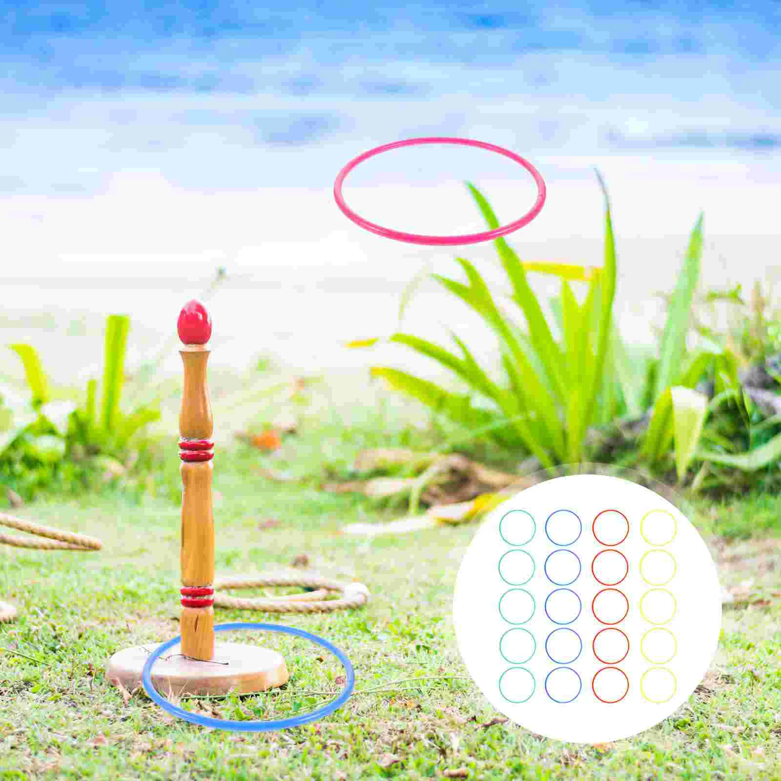 

20 Pcs Throwing Ring Toss Toys for Kids Casting Multicolor Rings Outdoor Tossing Plastic Thicken The Child