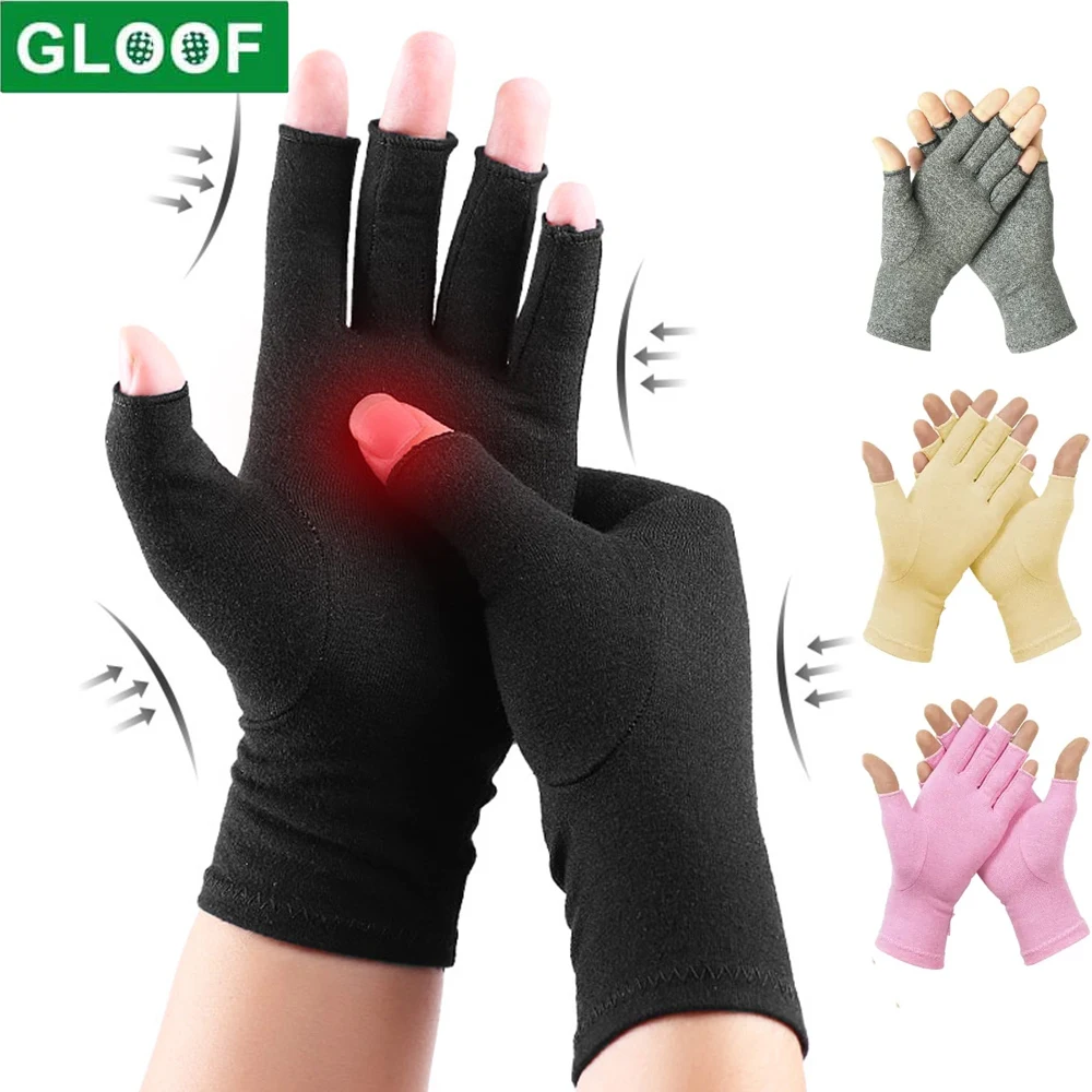 Rheumatoid Arthritis Gloves,Men and Women Fingerless Compression Wrap for Hand Pain and