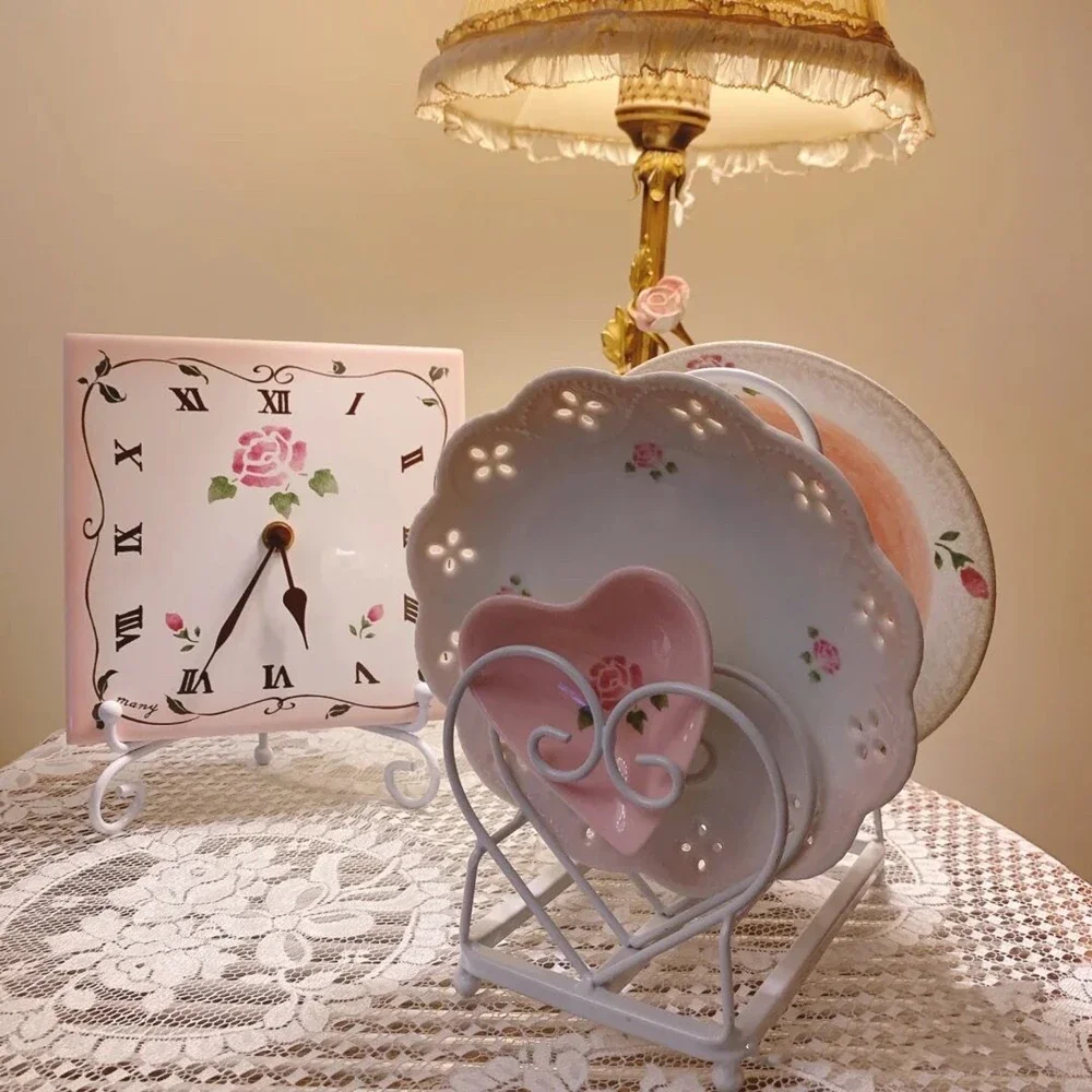 Heart-Shaped Bowl Dish Storage Rack, Holder, Single Layer Bowls Dishes Drain Rack, Organizer in Kitchen Accessories 5