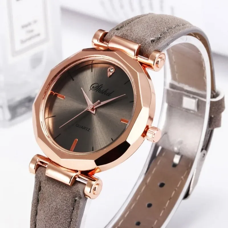Women Watch Rhinestone Fashion Exquisite Women Leather Casual Watch Luxury Analog Quartz Crystal Wristwatch Bracelet Watch