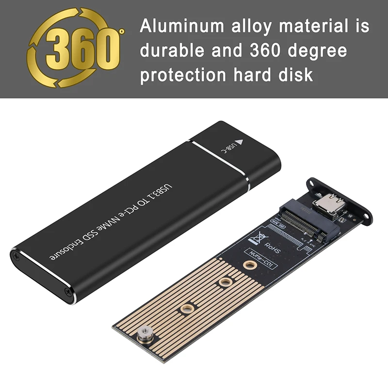 M.2 NVMe SSD Ŭ  ˷̴ ̽, USB C 3.1 Gen2  NVMe PCIe ܺ ڽ, 2230, 2242, 2260/2280 M2 NVMe SSD, 10Gbps