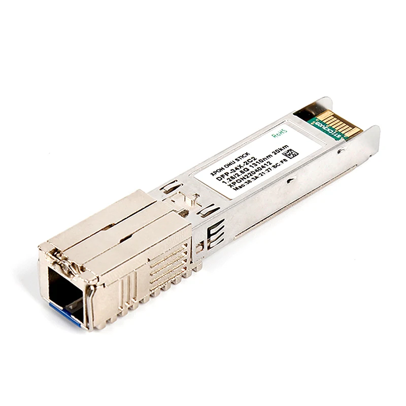 1.25G/2.5G XPON ONU Stick SFP Module With MAC PPPoE IPoE 1310nm/1490nm SC Connector 20KM PON Module OLT ONU MAC XPON=EPON/GPON