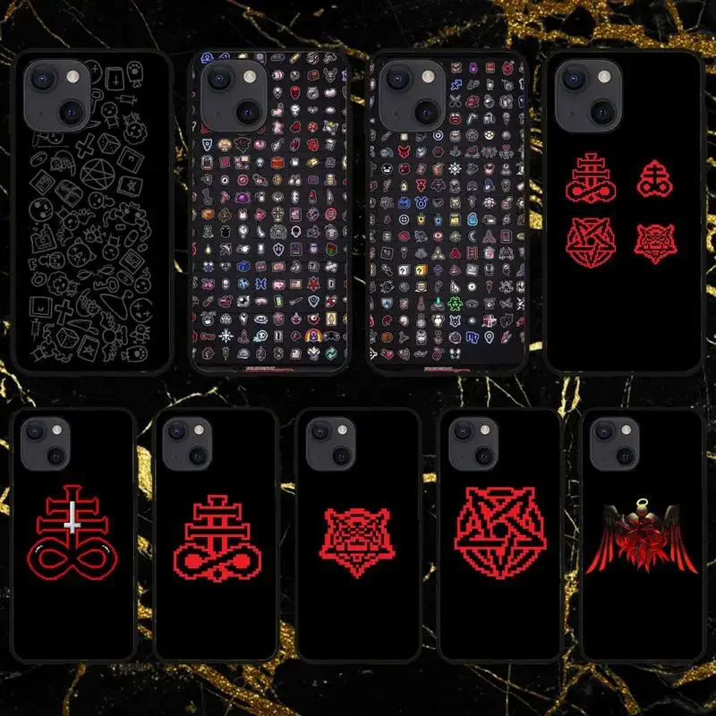 La Rilegatura Della Custodia Per Telefono Scribbles Con Simbolo Di Isacco Per Iphone 11 12 Mini 13 Pro Xs Max X 8 7 6S Plus 5 Se Xr Shell