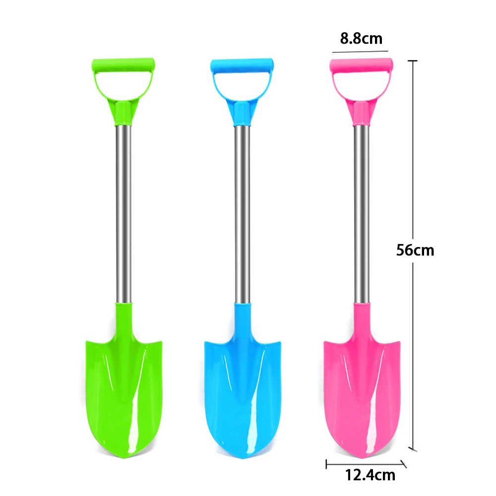 Kids Beach Shovel 56cm Stainless Steel Pointed Shovel Toy Summer Accessories for Beach Thickened Play Beach Outdoor Toys Gift 3