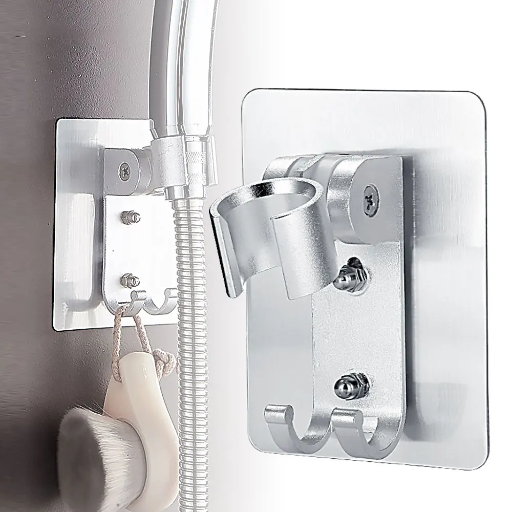 

Strong Adhesive 90 Aluminum Wall Gel Mounted Shower Head Holder Adjustable Bathroom Accessories Stand Bracket