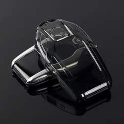 Premium Transparent Soft TPU Car Key Cover - Keyless Remote Protector with Enhanced Durability (Dark grey 1pc)