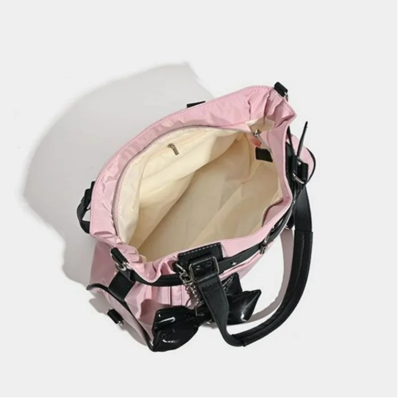 Y2k Large Capacity Pink Travel Crossbody Bag Women Versatile Leopard Print Shoulder Bag New Trend Sports Gym Handbag 6