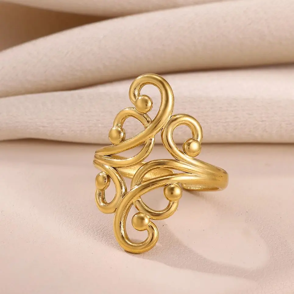 Stainless Steel Rings for Women Gold Color Gift