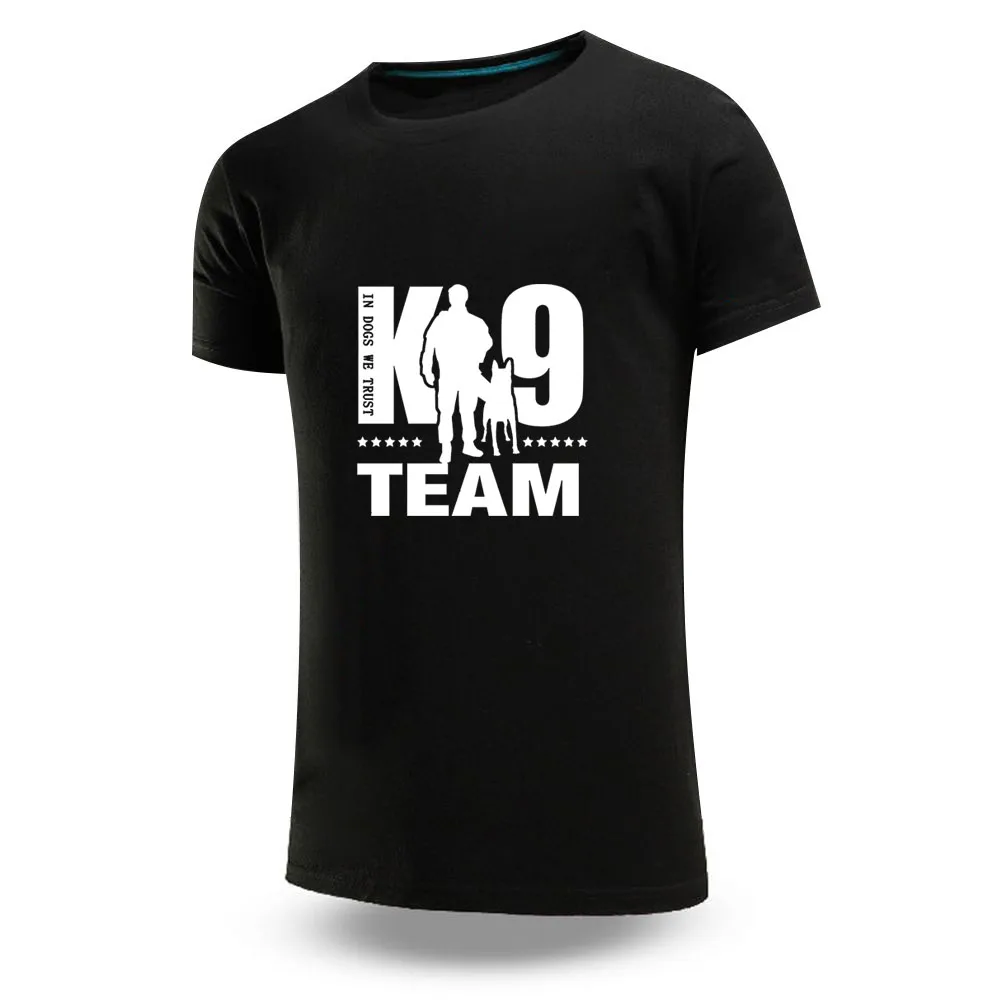 TRAINER K9 Team K9 Unit Malinois 2023 Summer Men's Round Neck Short Sleeve Solid Color Loose T-shirt Top Comfortable Breathable