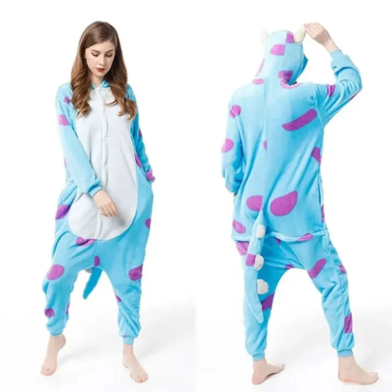 Children Pajamas Kids Baby Animal Overalls Jumpsuit Cartoon Sulley Monster Onesies Sleepwear Boys Girls Flannel Pyjamas Pijamas