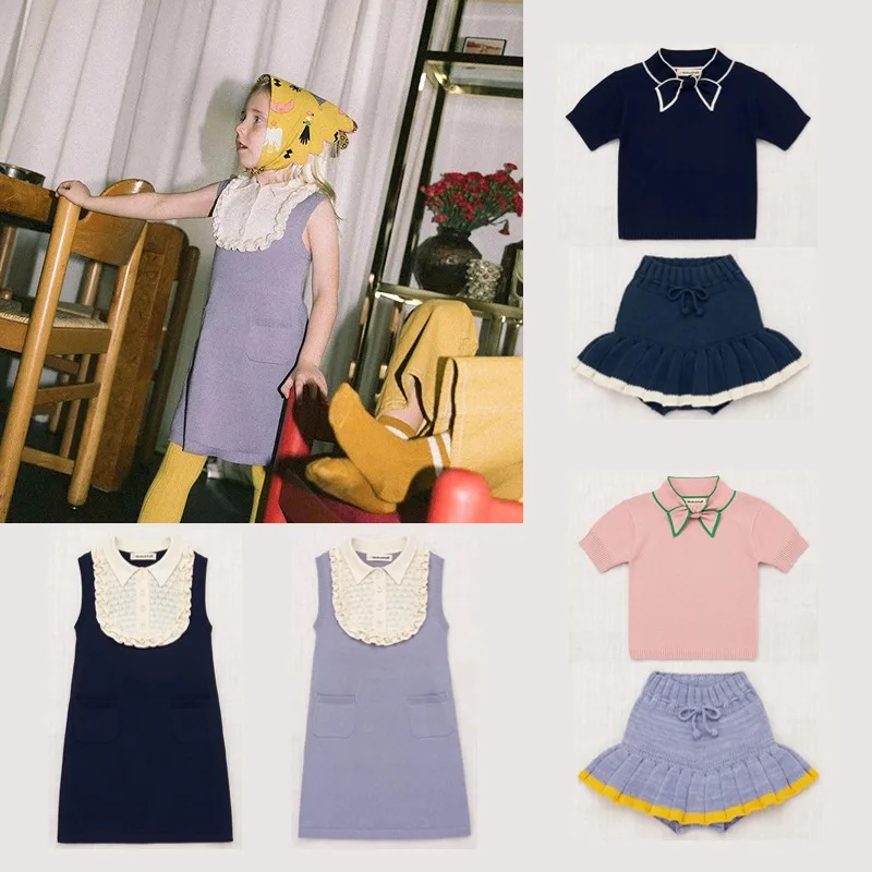 

In Stock! 2024SS New MP Kids Knit Dress for Girls Sleeveless Princess Dress