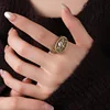 European And American Retro Zircon Oval Saturn Open Ring Fashion All-match  Female Jewelry 2
