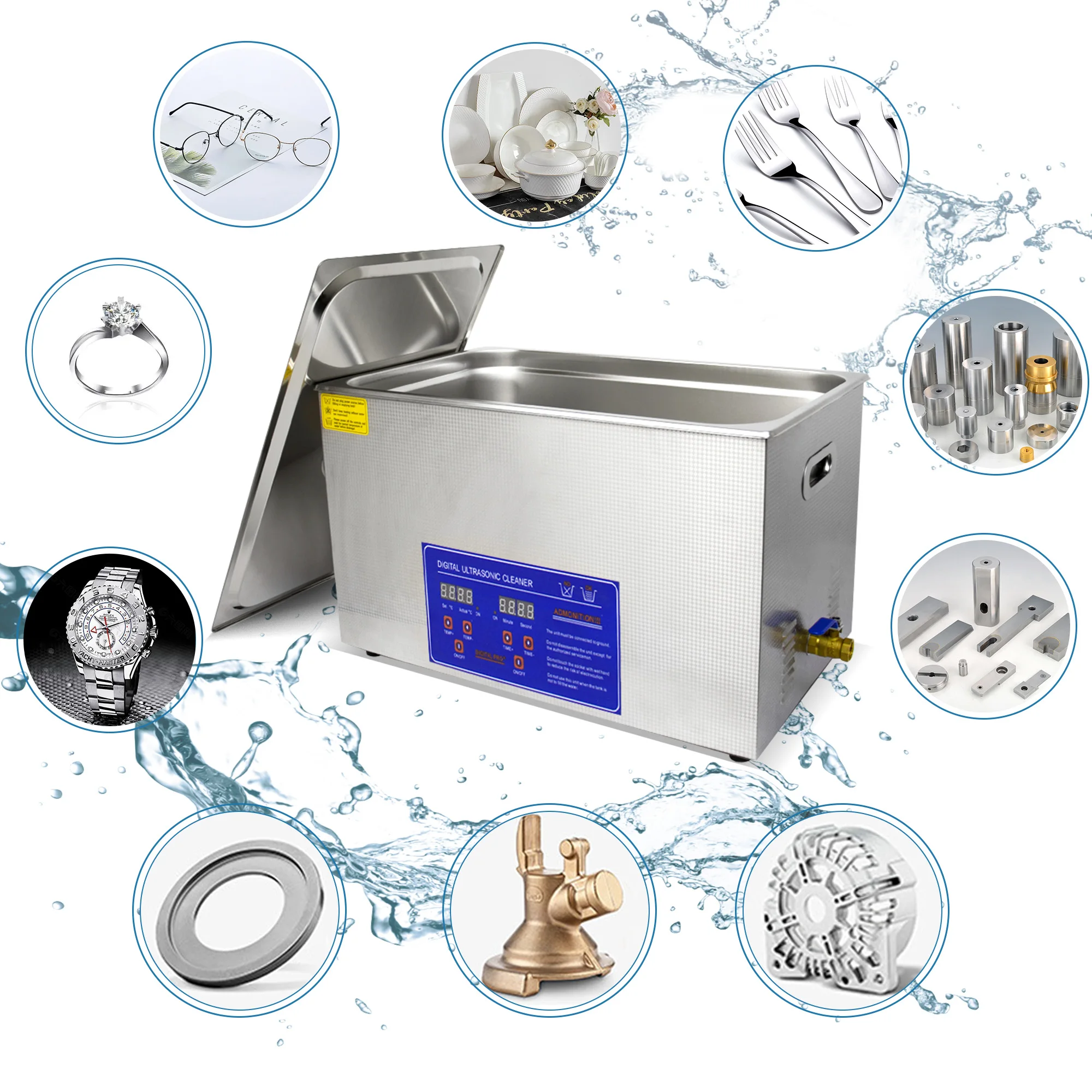 

30L Ultrasonic Cleaner with Digital Timer&Heater 600W 40kHz Industrial Large Ultrasound Washing Machine Cleaning Appliances