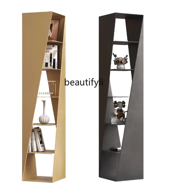 

Nordic Paint Bookshelf Personalized Art Bookcase Floor Shelf Storage Locker