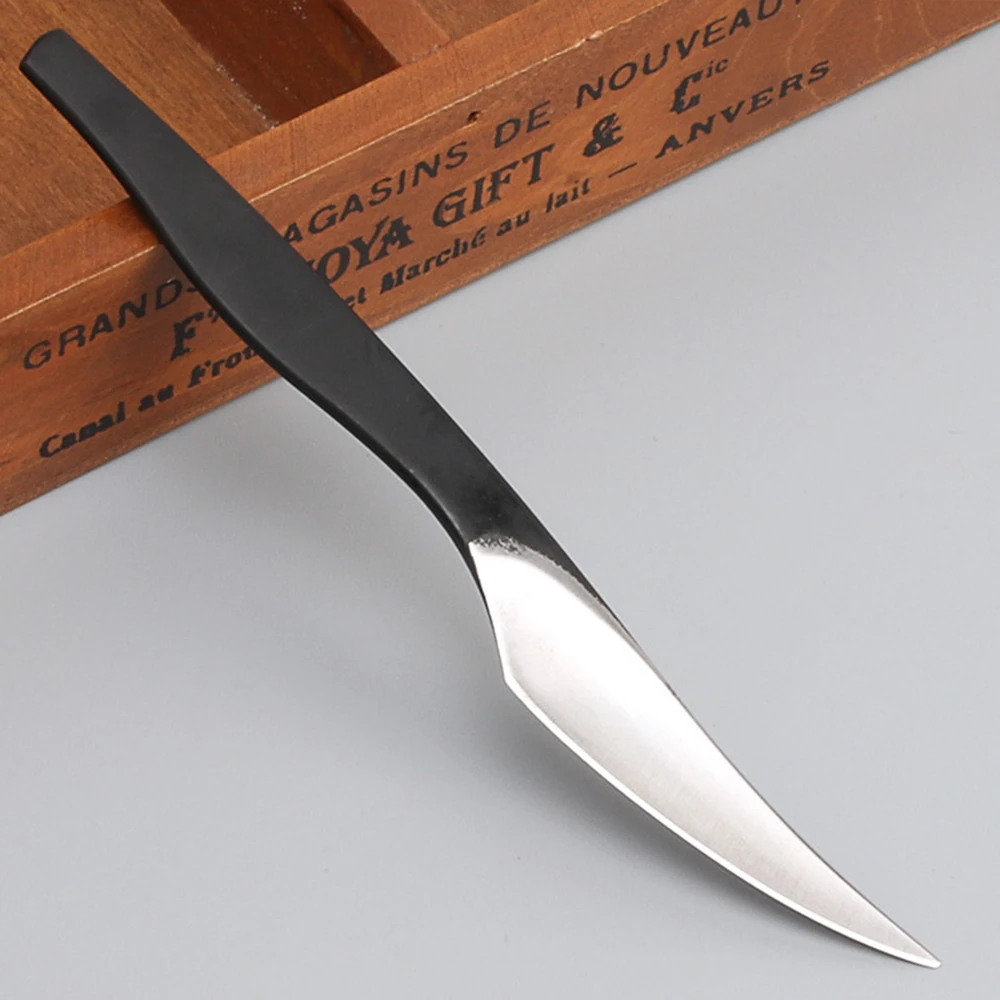 Couteau De Coupe Pour Cuir - Lame Acier Inoxydable, Manche Bois Santal, Outil Maroquinerie Bricolage