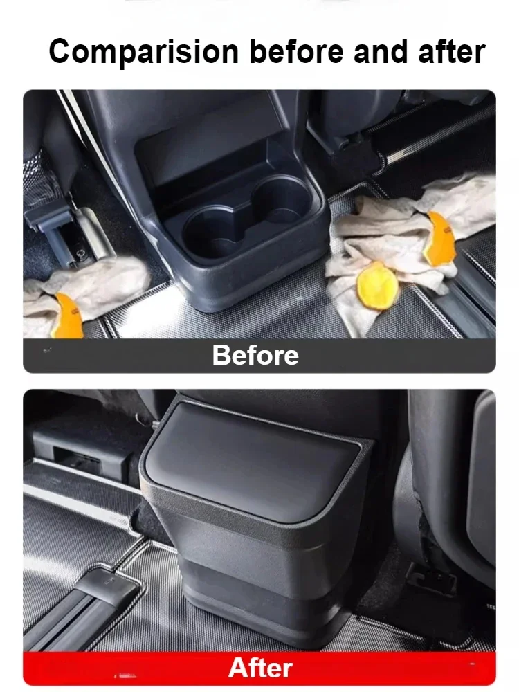 For Toyota Sienna-Car Trash Can TPE Second Row Storage Box Waterproof Interior Modification Accessories
