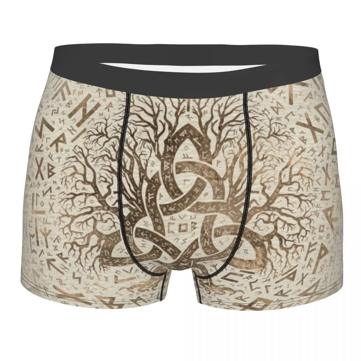 

Novelty Tree Of Life With Triquetra Futhark Pastel Gold Boxers Shorts Panties Underpants Viking Norse Yggdrasil Briefs Underwear