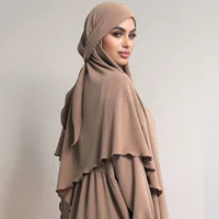Muslim Women Hijab Islamic Dubai Hijabs Scarves Turban Arab Ladies Headdress Ramadan Prayer Instant Scarf Long Headscarf Khimar