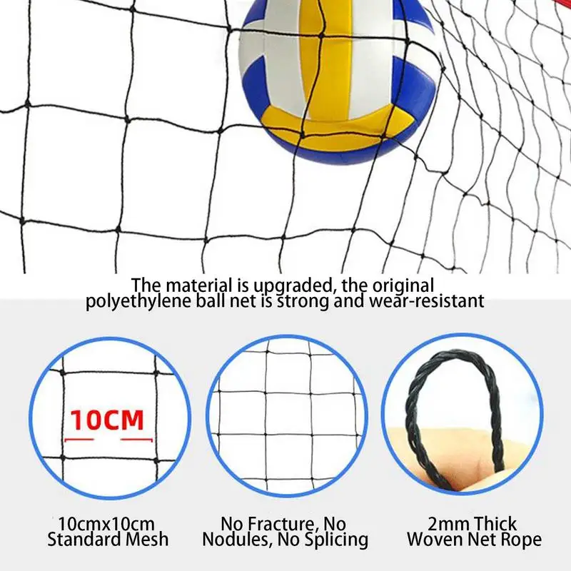 Professional Outdoor Beach Volleyball Net Training International Standard Tennis Badminton Mesh Portable 9.5x1m