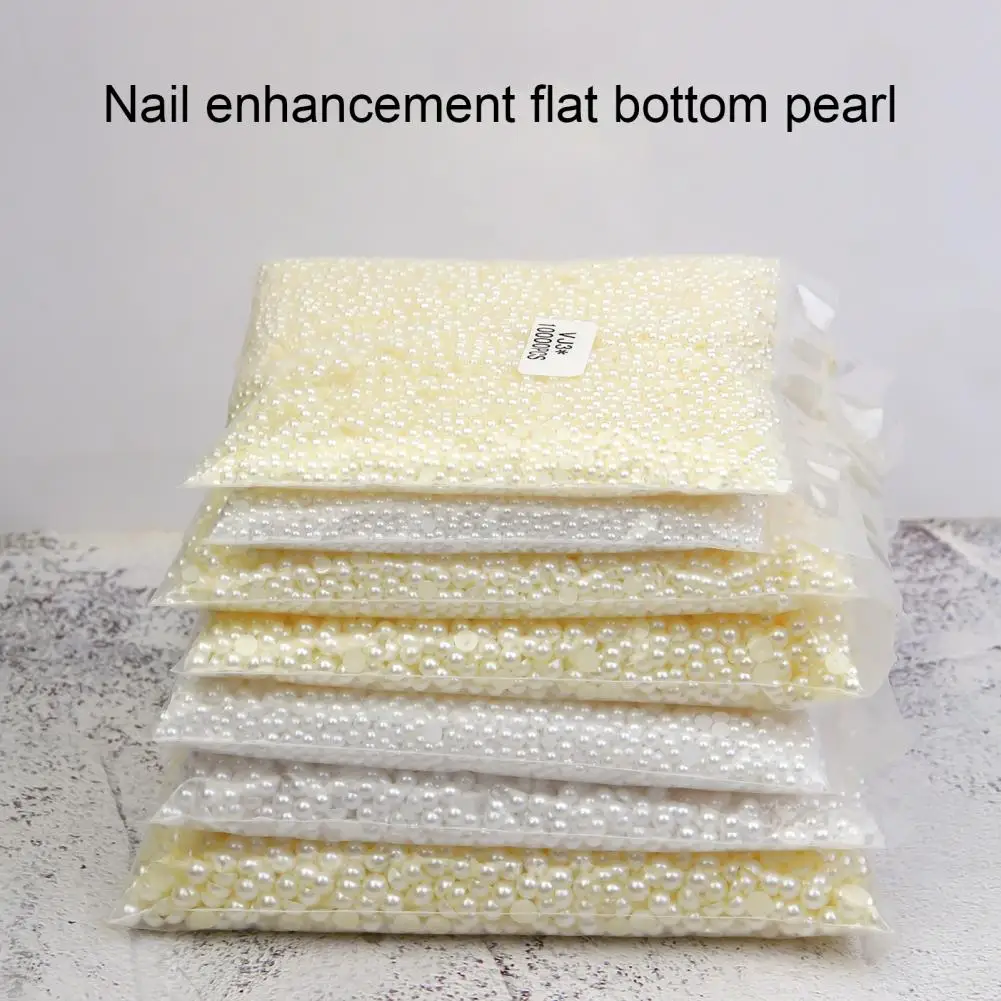 

1 Bag Delicate 3D Faux Pearls Manicure Craft Ornaments Nail Faux Pearls Charms Lightweight Decorative