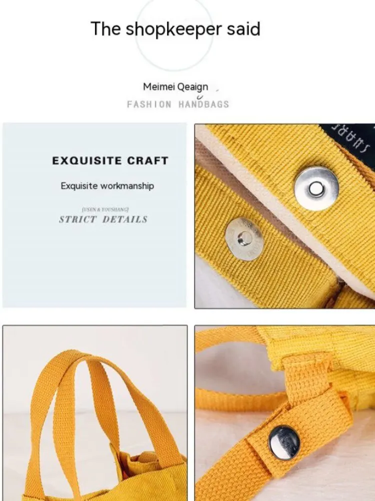 S3bcd0659dd68412699a4e8b6c1484867a Retro Corduroy Canvas Simple Solid Color Literary Shoulder Original Bucket Cloth Bag Mallzona